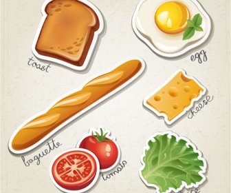 Different Breakfast Food Vector Icons
