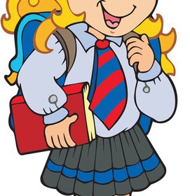 ناقل صورة الطفل في سن المدرسة الكرتون المختلفة