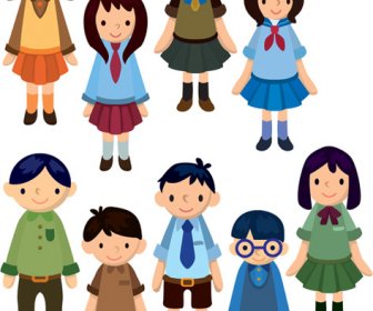 ناقل صورة الطفل في سن المدرسة الكرتون المختلفة