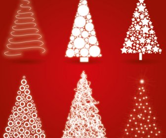 Berbagai Pohon Natal Desain Vektor