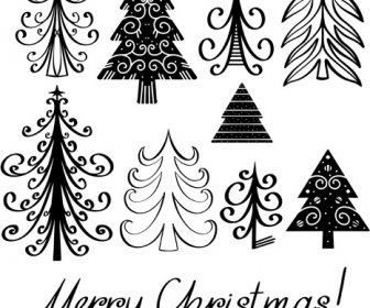 Different Christmas Tree Design Vector