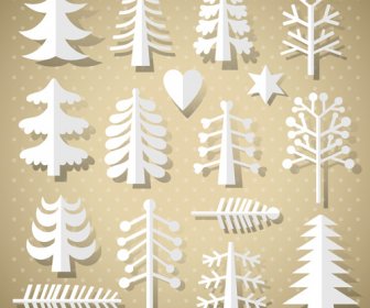 Different Christmas Tree Design Vector