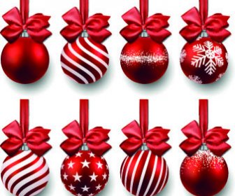 Different Color Christmas Balls Vector