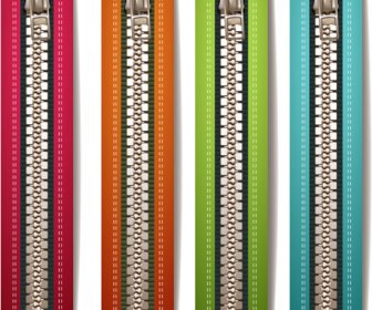 Different Colored Zipper Design Vector