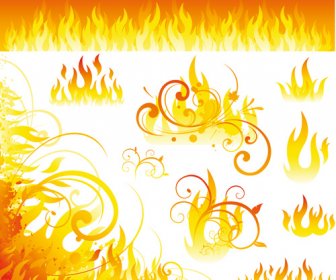 Różnych Ogień Wektor Ilustracja Zestaw