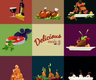 Different Food Objects Vector