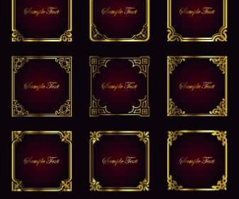 Different Gold Frames Vector