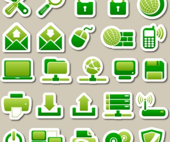 Different Green Icon Vector Set