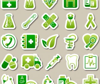 Different Green Icon Vector Set