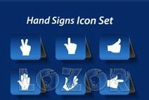 Tangan Yang Berbeda Tanda-tanda Ikon Vector Set