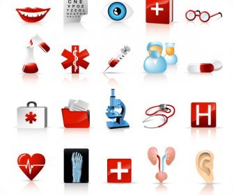 Different Medical Tools Icons Vector
