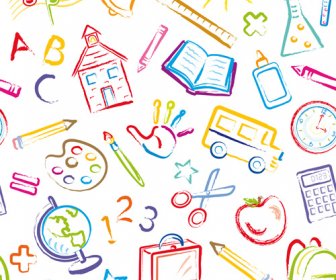 Different School Symbols Mix Vector -3