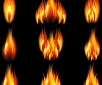 Different Shapes Of The Fire Elements Vector