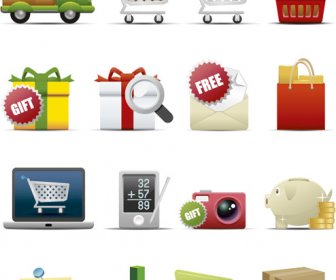 Different Shopping Icon Mix Vector Graphic