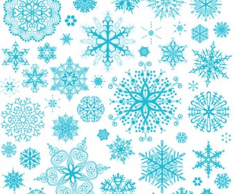 Different Snowflakes Pattern Design Vector Set
