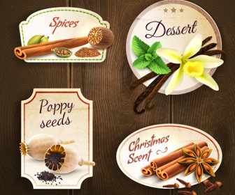 Different Spices Vector Labels