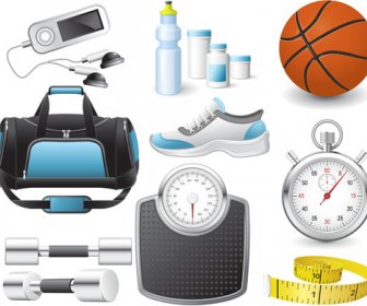 Verschiedene Sportarten Ausrüstung Vektor-icons