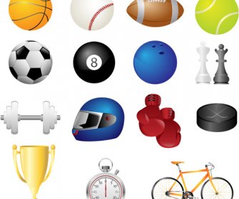 Different Sports Equipment Vector Icons
