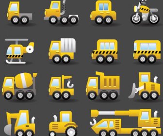 Different Transportation Icons Vector