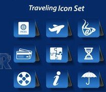 Different Traveling Icon Vector Set