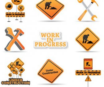 Different Under Construction Icon Vector Set