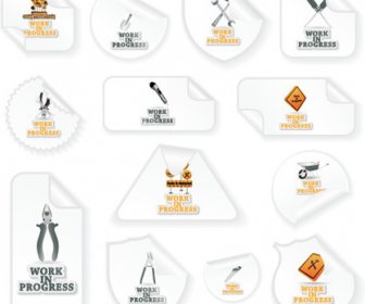 Different Under Construction Icon Vector Set