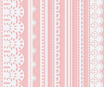 Different White Lace Borders Vector
