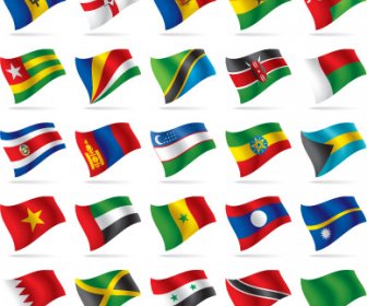 Different World Flags Elements Vector