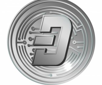 digibyte coin sign icon shiny luxury silver design