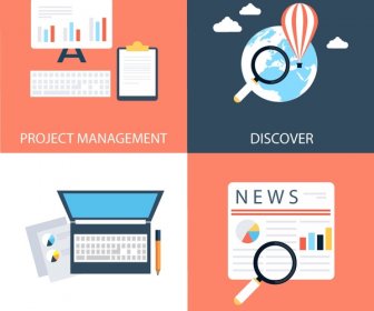 digital applications with various types illustration