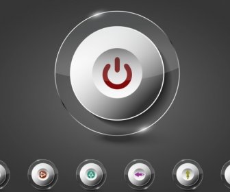 デジタル ボタンは、光沢のある丸い飾りを設定します。