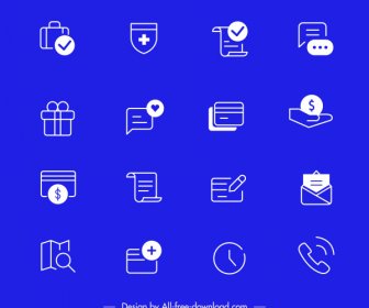 Iconos De Interfaz De Usuario Digital Planos Diseño Símbolos Clásicos