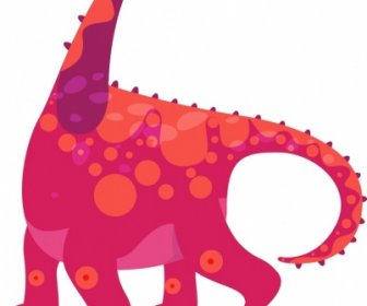 Dinosaure Fond Apatosaurus Icône Cartoon Couleur Croquis