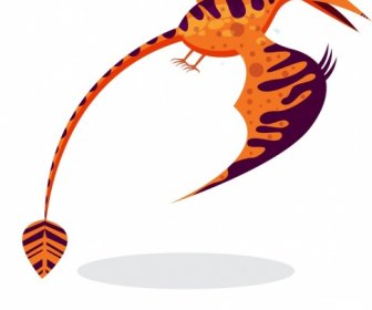 Esboço De Desenho Animado Colorido Do Dinossauro Fundo Pteranodon ícone