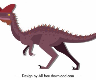 Croquis Classique De Caractère De Dessin Animé D'icône De Créature De Dinosaure