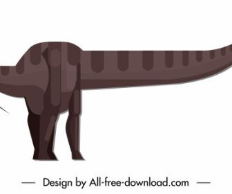 Ikon Dinosaurus Apatosaurus Spesies Sketsa Klasik Desain Kartun