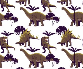 Dinosauro Modello Pattern Cartoon Caratteri Ripetendo Design