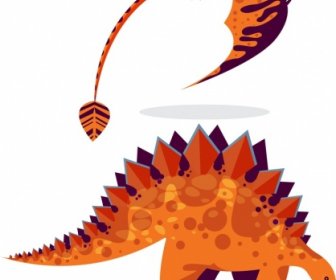 Dinosaurs Icons Classical Orange Design