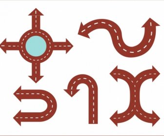 direction sign collection various brown arrow street style