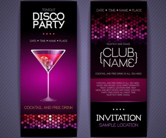 Disco-Party Einladung Karten Kreative Vektor
