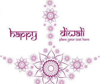 Diwali Carte Decorativel Fond Vecteur