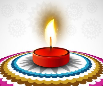 Diwali Colorfu Kartu Decorativel Latar Belakang Vektor