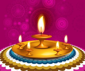 Vetor De Plano De Fundo Do Diwali Colorfu Cartão Decorativel