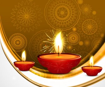 Diwali Colorfu Kart Decorativel Arka Plan Vektör