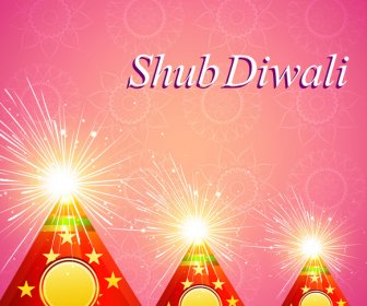 Conception De Craquelins Hindoue Festival Lumineux Colorés Vecteur De Diwali
