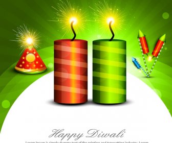 Disegno Vettoriale Colorato Brillante Festival Indù Cracker Di Diwali