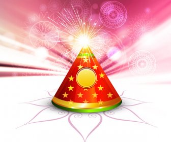 Diwali Cracker Hinduistische Festival Leuchtend Bunten Vektor-design