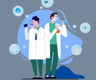 Arzt Job Inforgrafischen Hintergrund Klinik Elemente Cartoon-Design