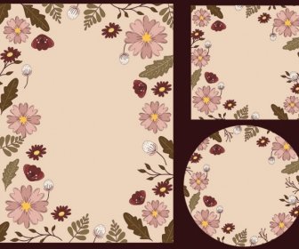 Document Borders Template Classical Flowers Decoration
