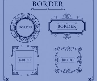 Document Borders Templates Retro Design Symmetrical Ornament